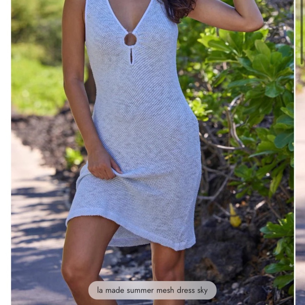 NWT!! LA Made Mesh Dress Sky Blue